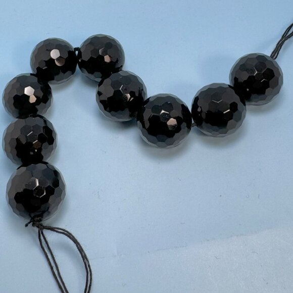 VTG Large Black Crystal Faceted 20mm Width Beads Loose Stones One Size - Picture 2 of 6